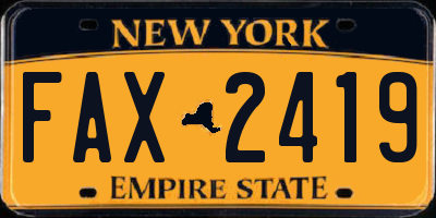NY license plate FAX2419