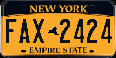 NY license plate FAX2424