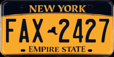 NY license plate FAX2427