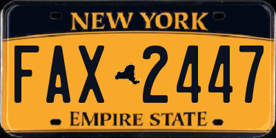 NY license plate FAX2447