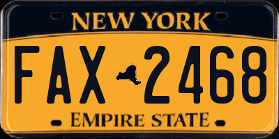 NY license plate FAX2468