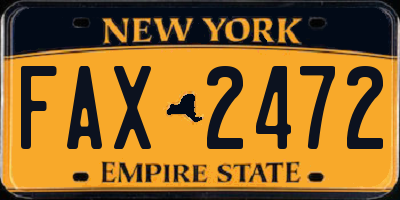 NY license plate FAX2472