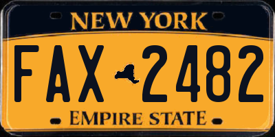 NY license plate FAX2482