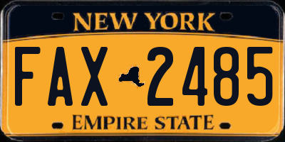 NY license plate FAX2485