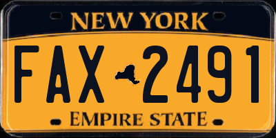 NY license plate FAX2491