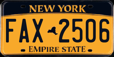 NY license plate FAX2506