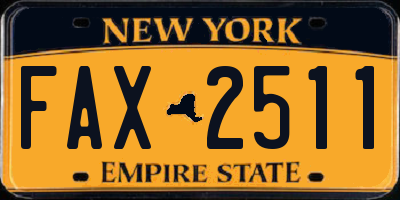 NY license plate FAX2511