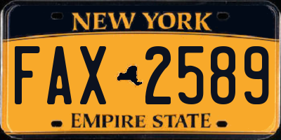 NY license plate FAX2589