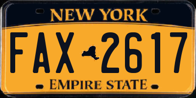 NY license plate FAX2617