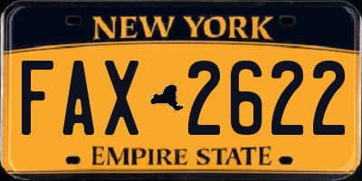 NY license plate FAX2622
