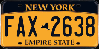 NY license plate FAX2638