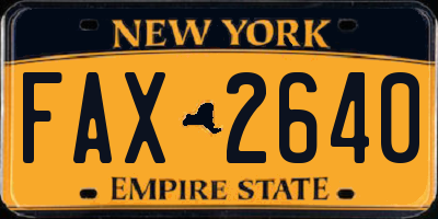 NY license plate FAX2640