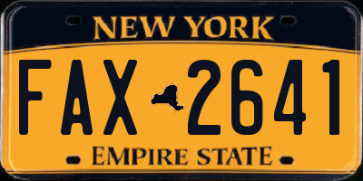 NY license plate FAX2641