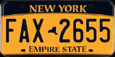 NY license plate FAX2655