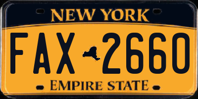 NY license plate FAX2660
