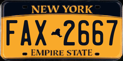 NY license plate FAX2667