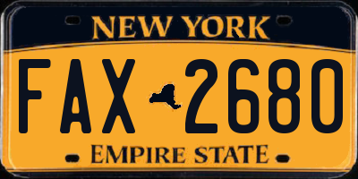 NY license plate FAX2680