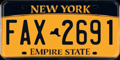 NY license plate FAX2691