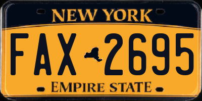 NY license plate FAX2695