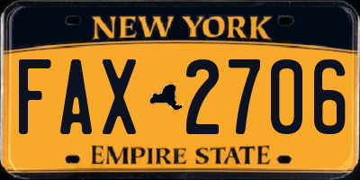 NY license plate FAX2706