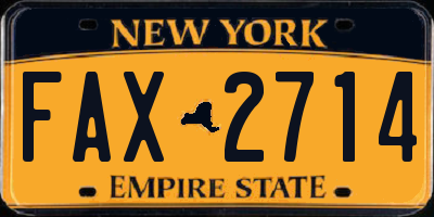 NY license plate FAX2714