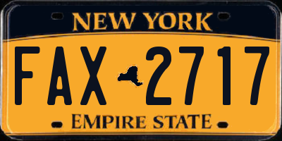 NY license plate FAX2717
