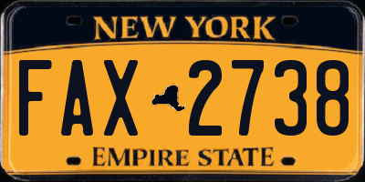 NY license plate FAX2738
