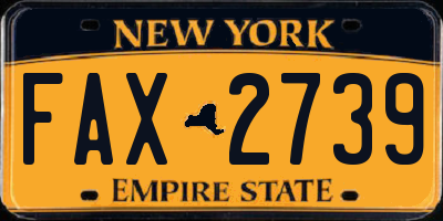 NY license plate FAX2739