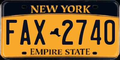 NY license plate FAX2740