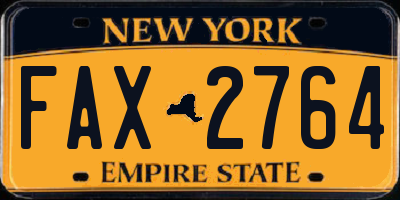 NY license plate FAX2764