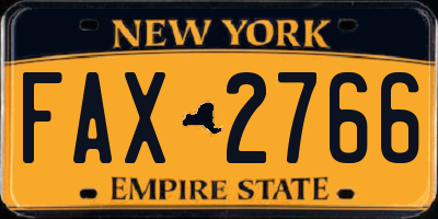 NY license plate FAX2766