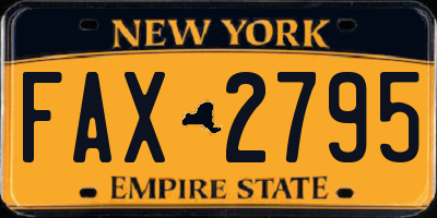 NY license plate FAX2795