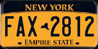 NY license plate FAX2812