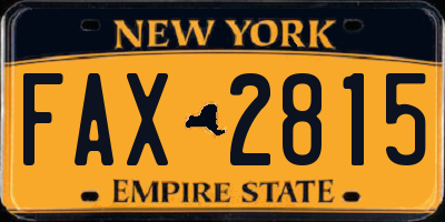 NY license plate FAX2815