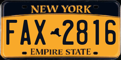 NY license plate FAX2816