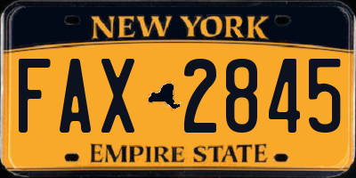 NY license plate FAX2845