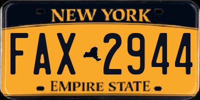 NY license plate FAX2944