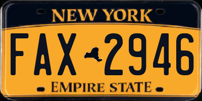 NY license plate FAX2946