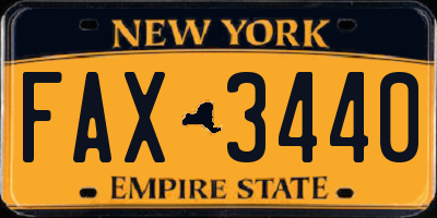 NY license plate FAX3440