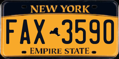 NY license plate FAX3590