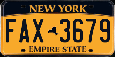 NY license plate FAX3679