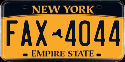 NY license plate FAX4044