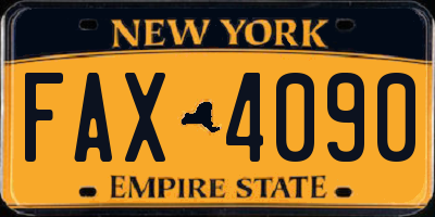 NY license plate FAX4090