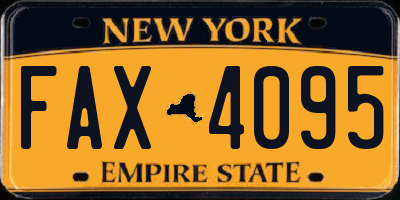 NY license plate FAX4095