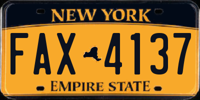 NY license plate FAX4137