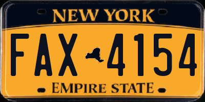 NY license plate FAX4154