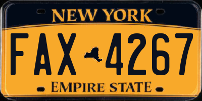 NY license plate FAX4267