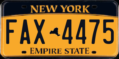 NY license plate FAX4475
