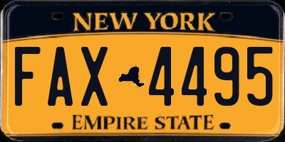 NY license plate FAX4495