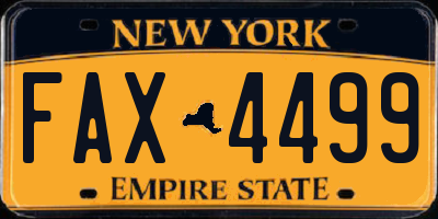 NY license plate FAX4499